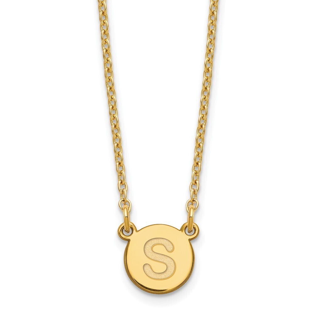 Kazi Luxury Silver Gold-plated Tiny Circle Block Letter Initial Necklace